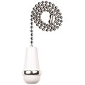 Commercial Electric White and Chrome Wooden Cone Pull Chain 82395